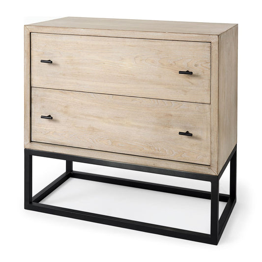 Ciara Accent Cabinet Beige Wood | Black Metal - acc-chest-cabinets