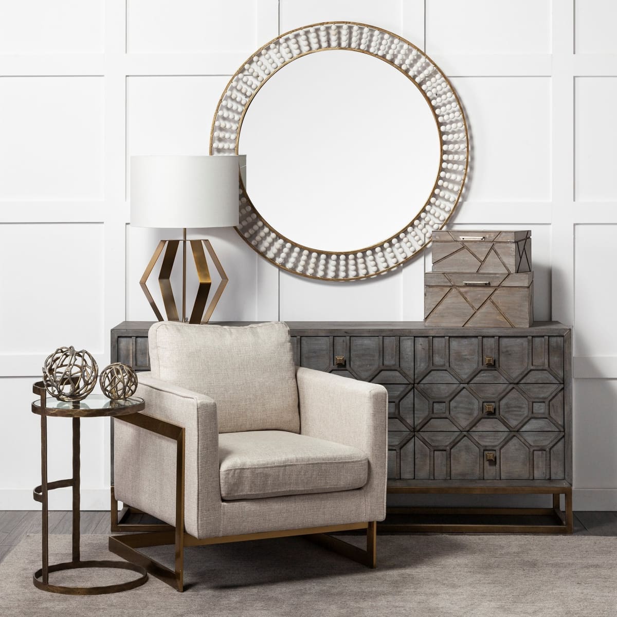Claiborne Wall Mirror Gold Metal | 42 - wall-mirrors-grouped