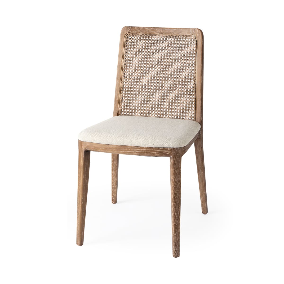 Clara Dining Chair Cream Fabric |Brown Wood (Side Chair) - dining-chairs