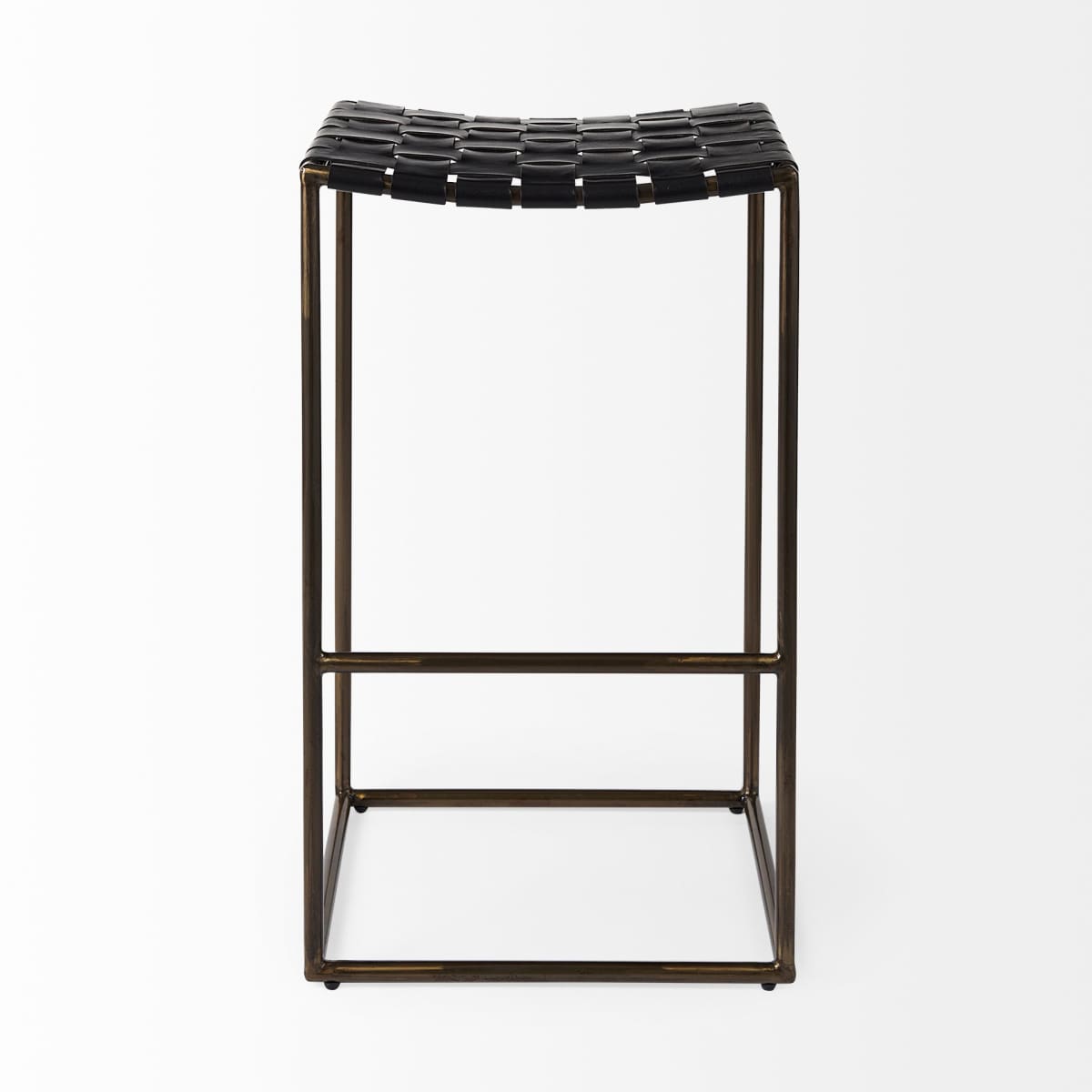 Clarissa Bar Counter Stool Black Leather | Gold Metal | Bar - bar-stools