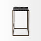 Clarissa Bar Counter Stool Black Leather | Gold Metal | Counter - bar-stools