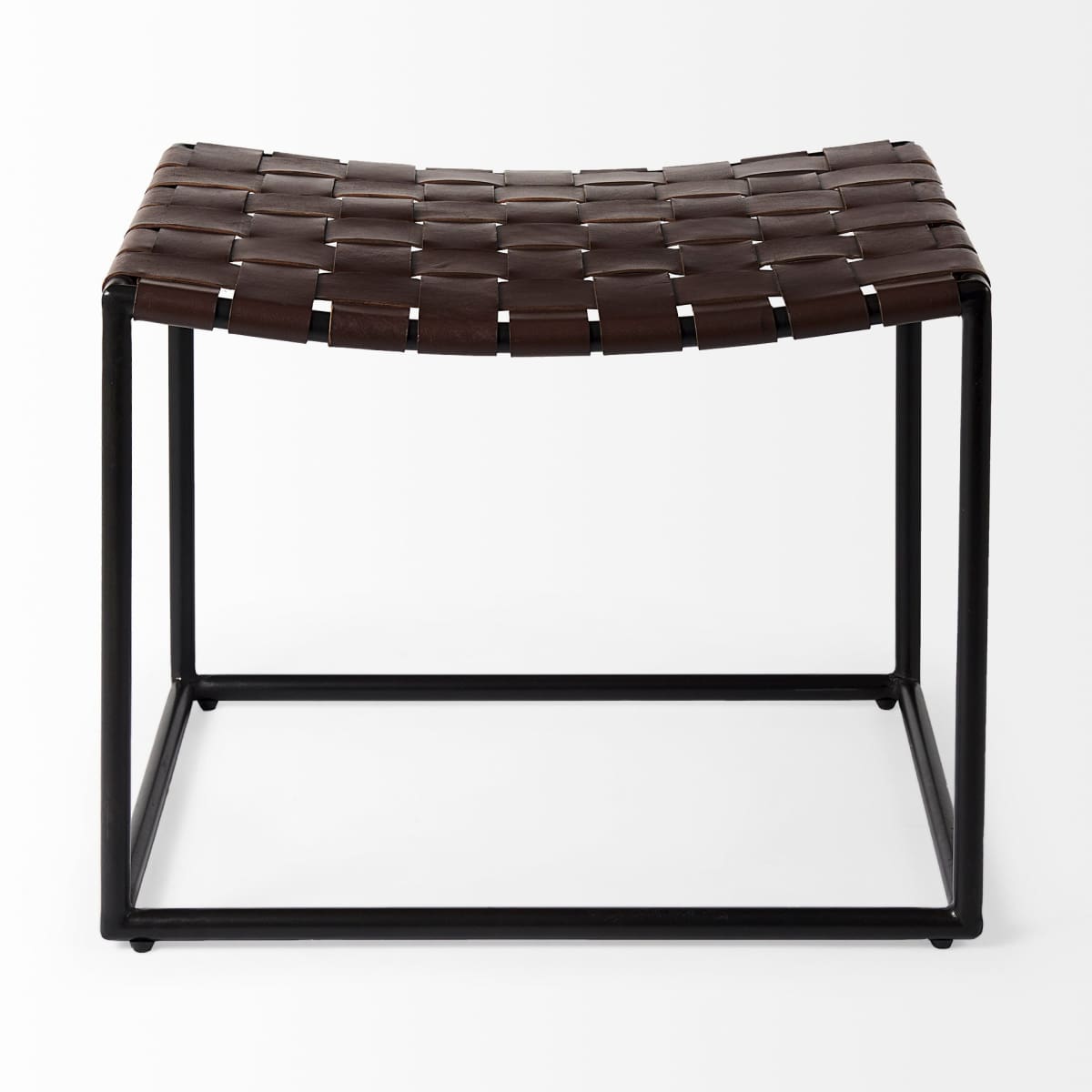 Clarissa Bench Brown Leather | Black Metal - benches