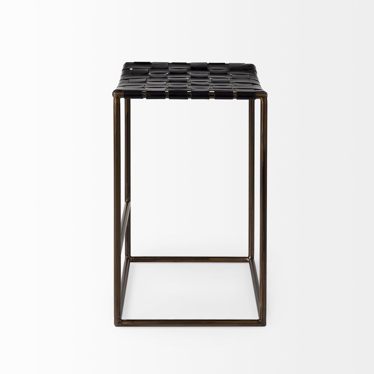 Clarissa Leather Seat Bar Counter Stool Black Leather | Gold Metal | Counter - bar-stools