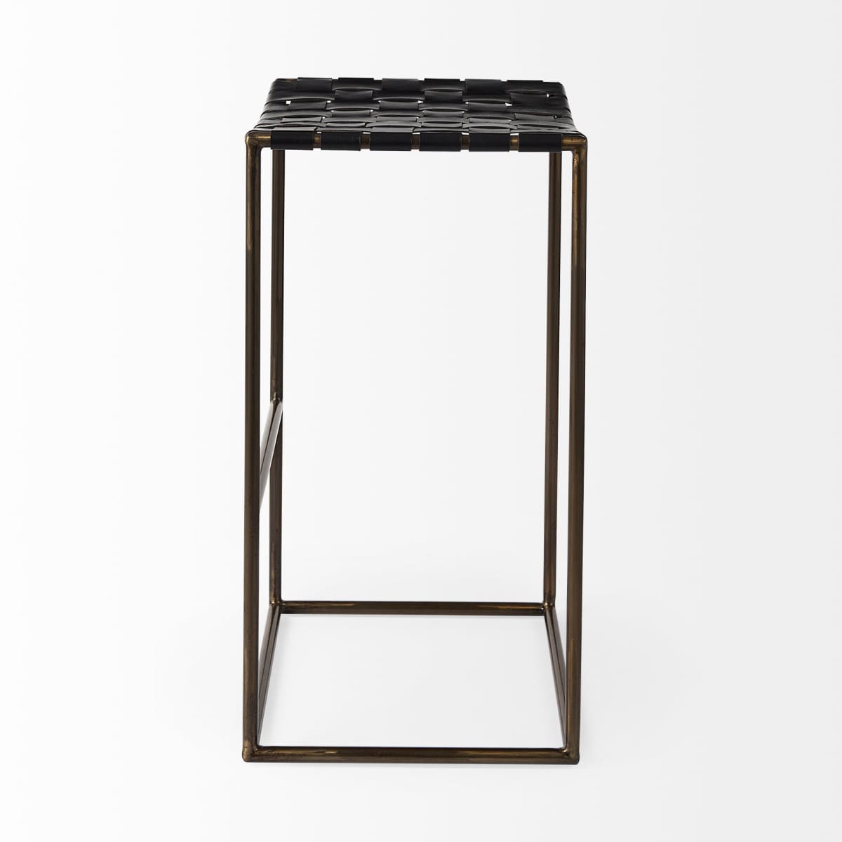 Clarissa Leather Seat Bar Counter Stool Black Leather | Gold Metal | Bar - bar-stools