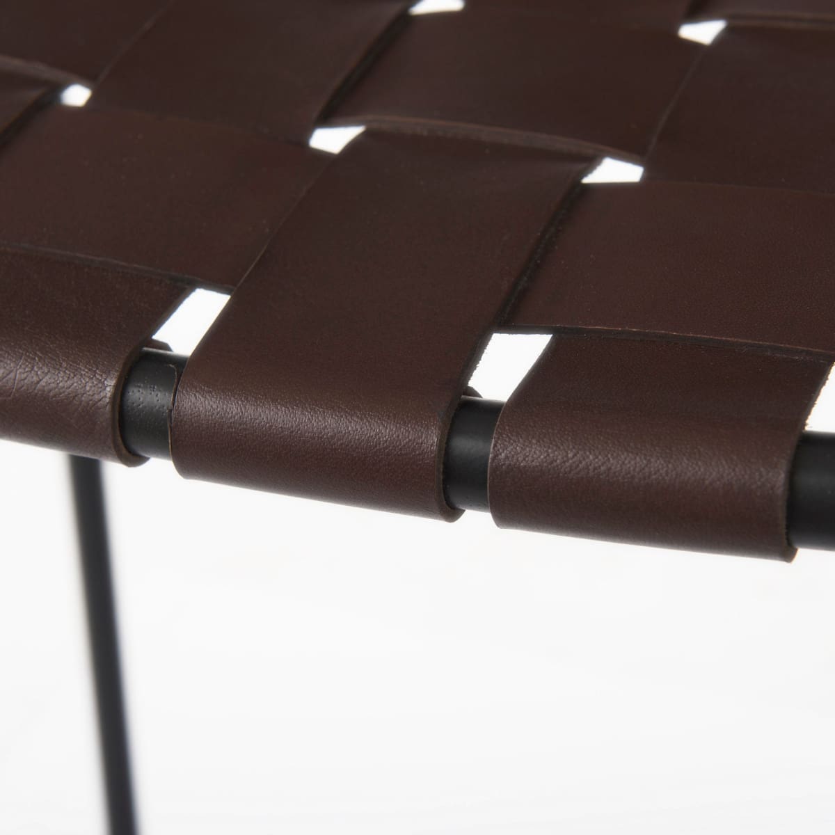 Clarissa Leather Seat Bar Counter Stool Brown Leather | Black Metal | Bar - bar-stools