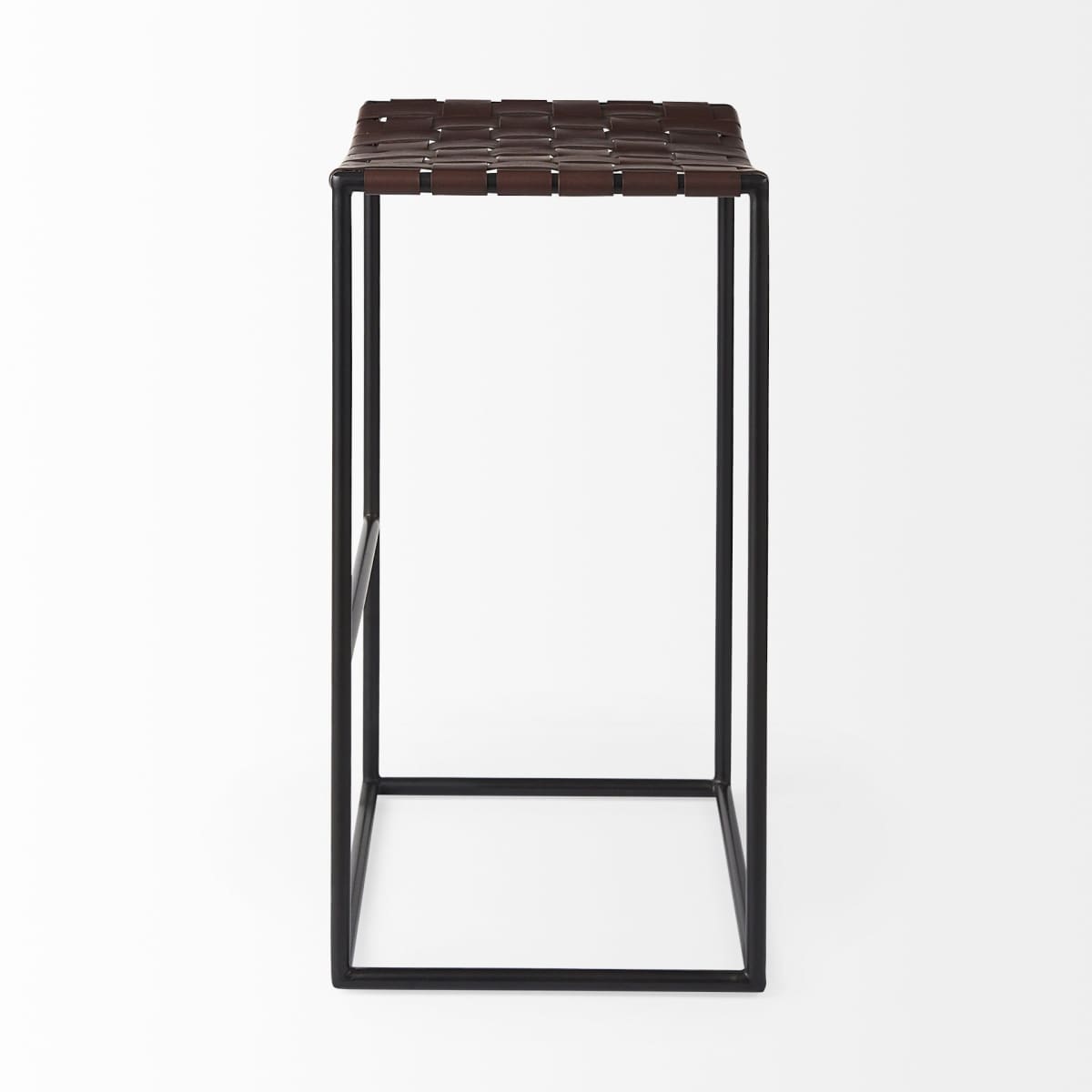 Clarissa Leather Seat Bar Counter Stool Brown Leather | Black Metal | Bar - bar-stools