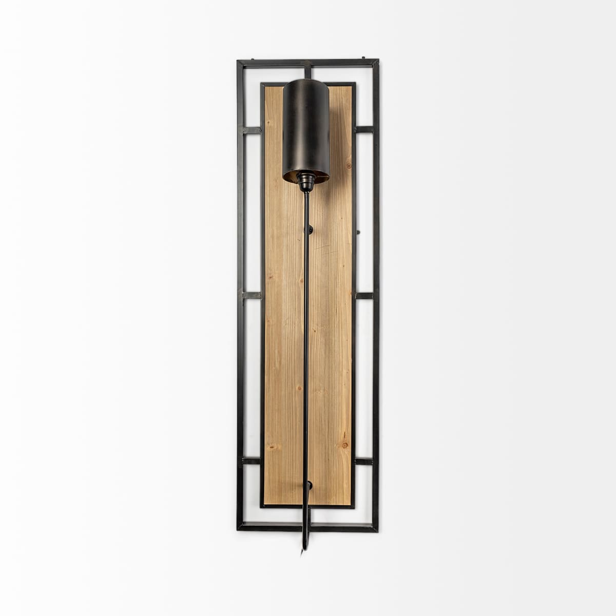 Cleo Wall Sconce Brown Wood | Black Metal - wall-fixtures