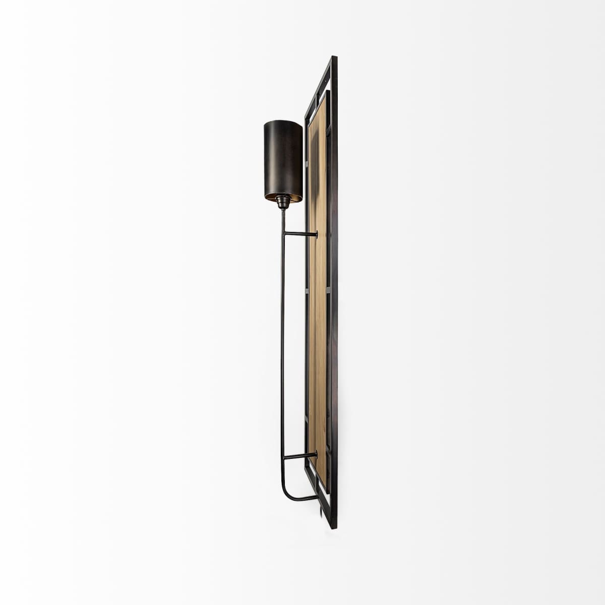 Cleo Wall Sconce Brown Wood | Black Metal - wall-fixtures