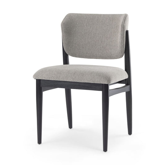 Cline Dining Chair Gray Fabric | Black Wood - dining-chairs