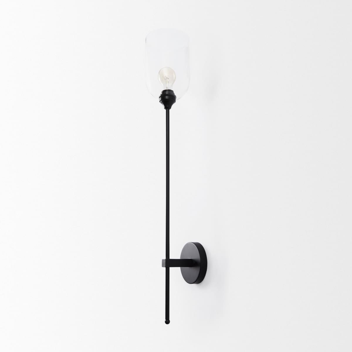 Clyde Wall Sconce Black Metal | Glass Globe - wall-fixtures