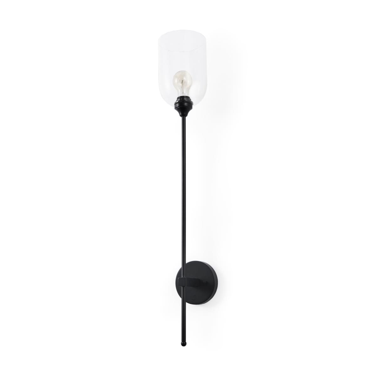 Clyde Wall Sconce Black Metal | Glass Globe - wall-fixtures