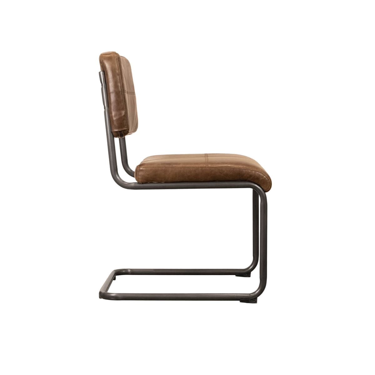Cobain Dining Chair - Brown Leather - lh-import-dining-chairs