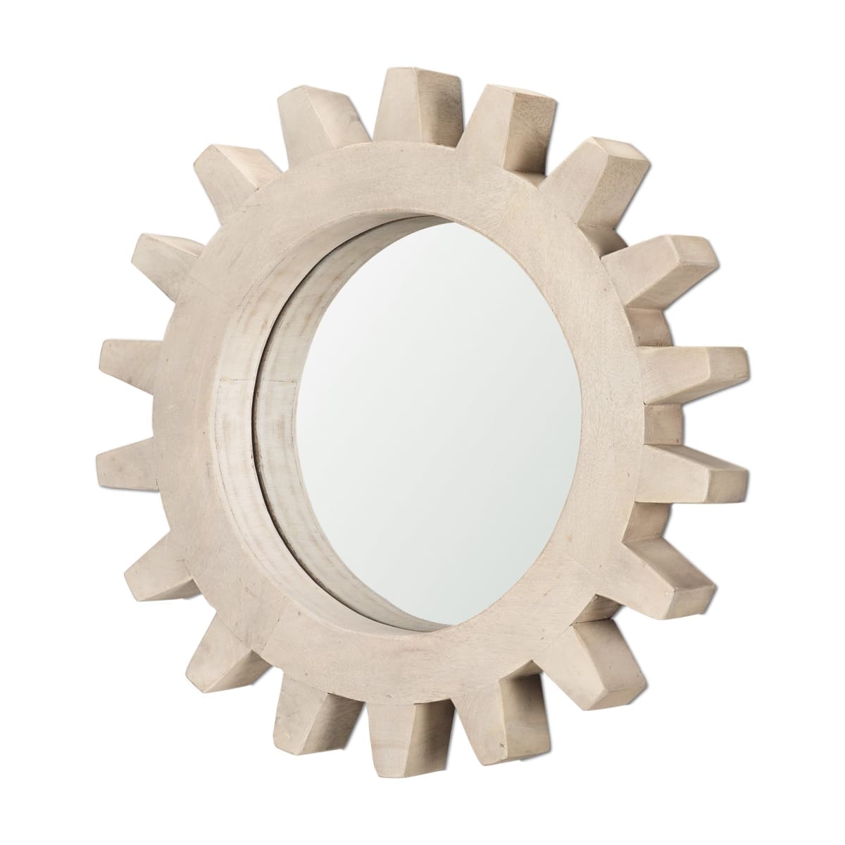 Cog Wall Mirror Sterling White Wood | 17 | Sterling - wall-mirrors-grouped