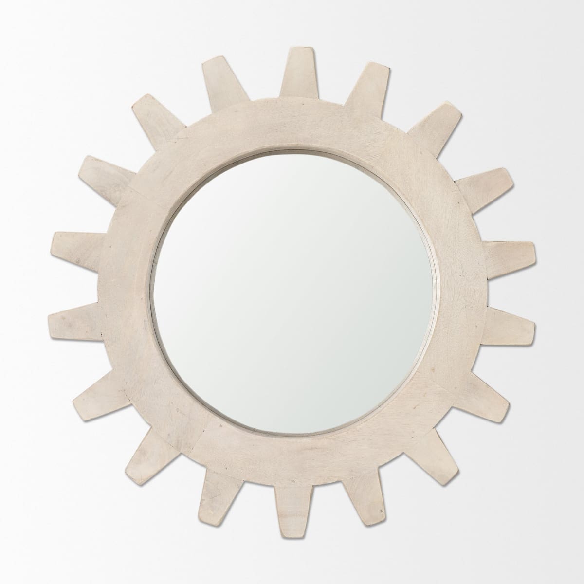 Cog Wall Mirror Sterling White Wood | 17’’ | Sterling - wall-mirrors-grouped