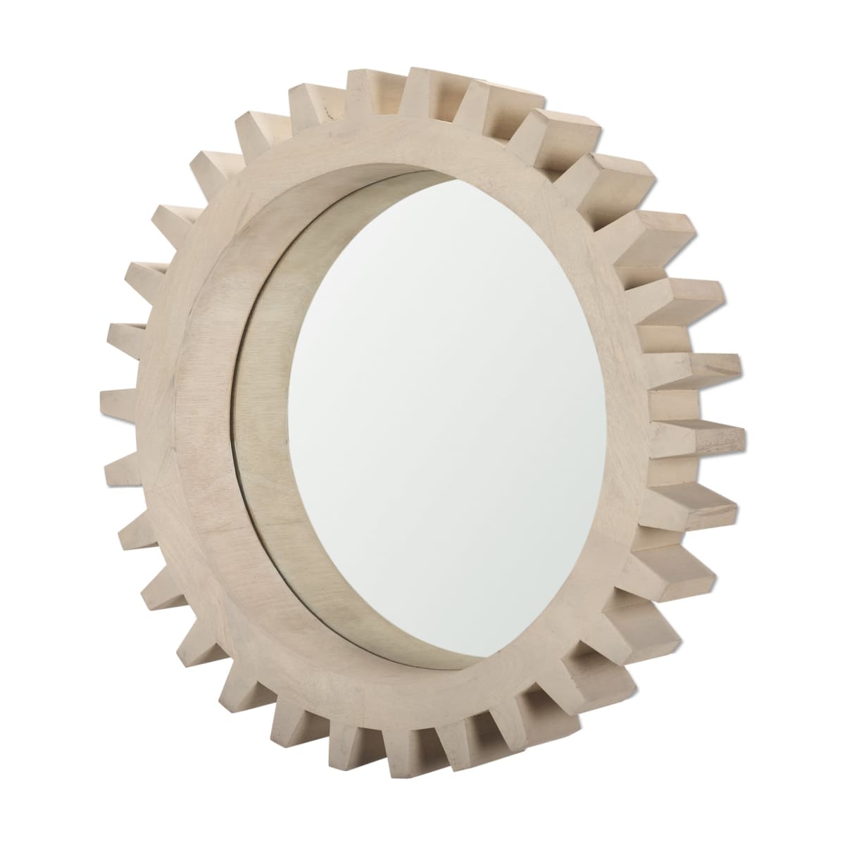 Cog Wall Mirror Sterling White Wood | 26 | Sterling - wall-mirrors-grouped