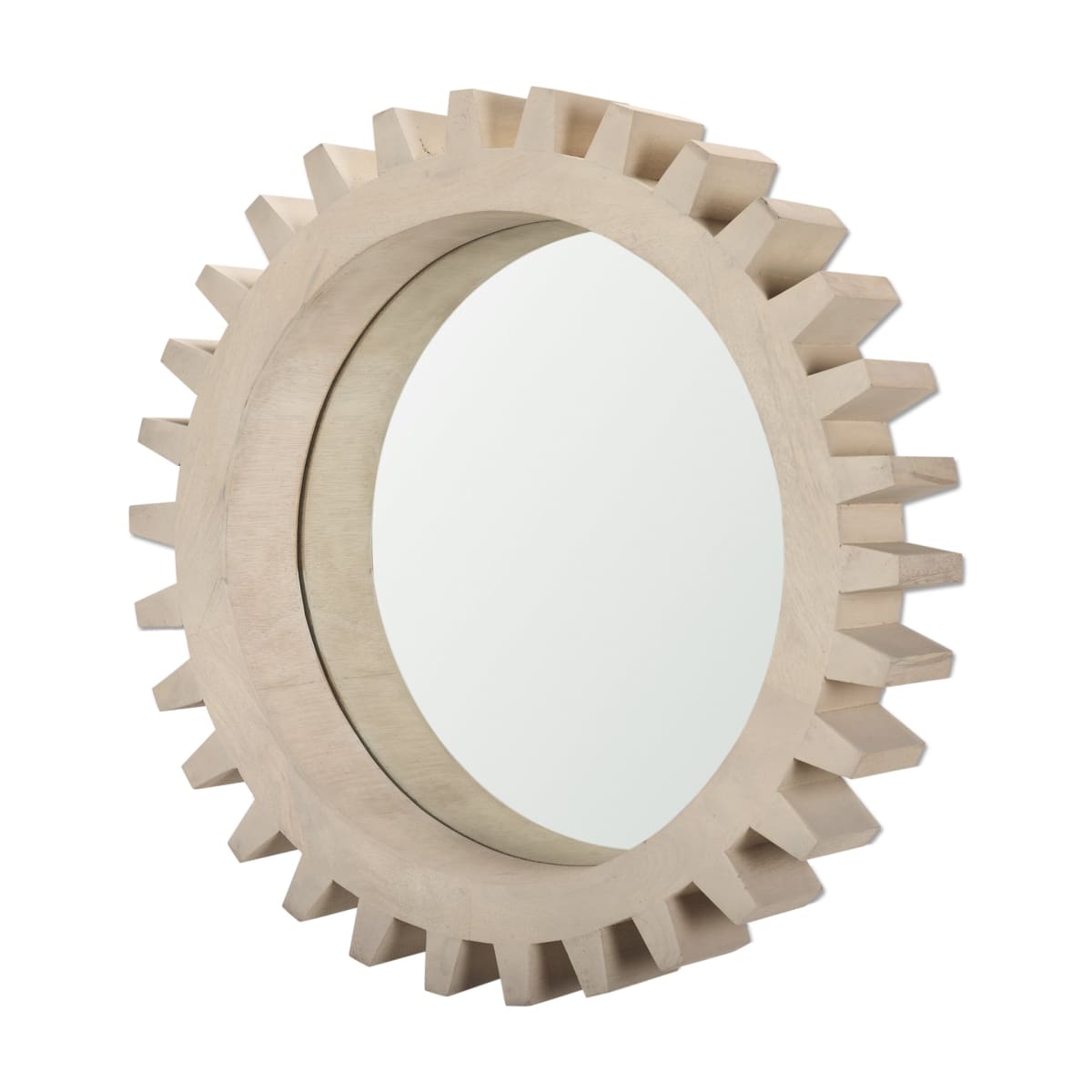 Cog Wall Mirror Sterling White Wood | 26’’ | Sterling - wall-mirrors-grouped