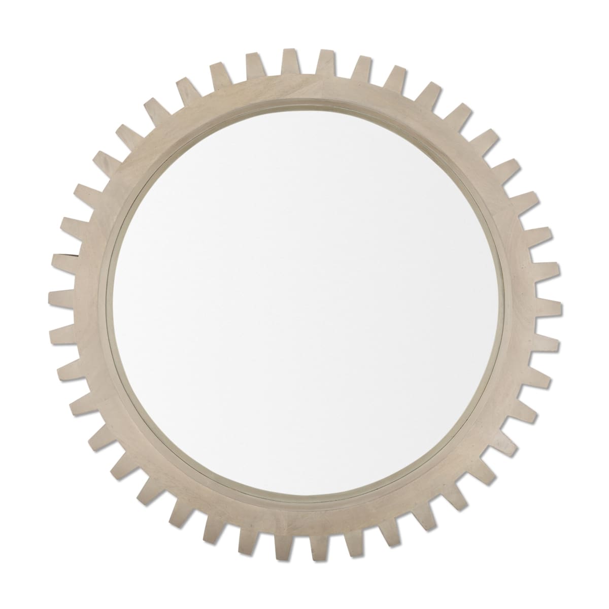 Cog Wall Mirror Sterling White Wood | 36 | Sterling - wall-mirrors-grouped