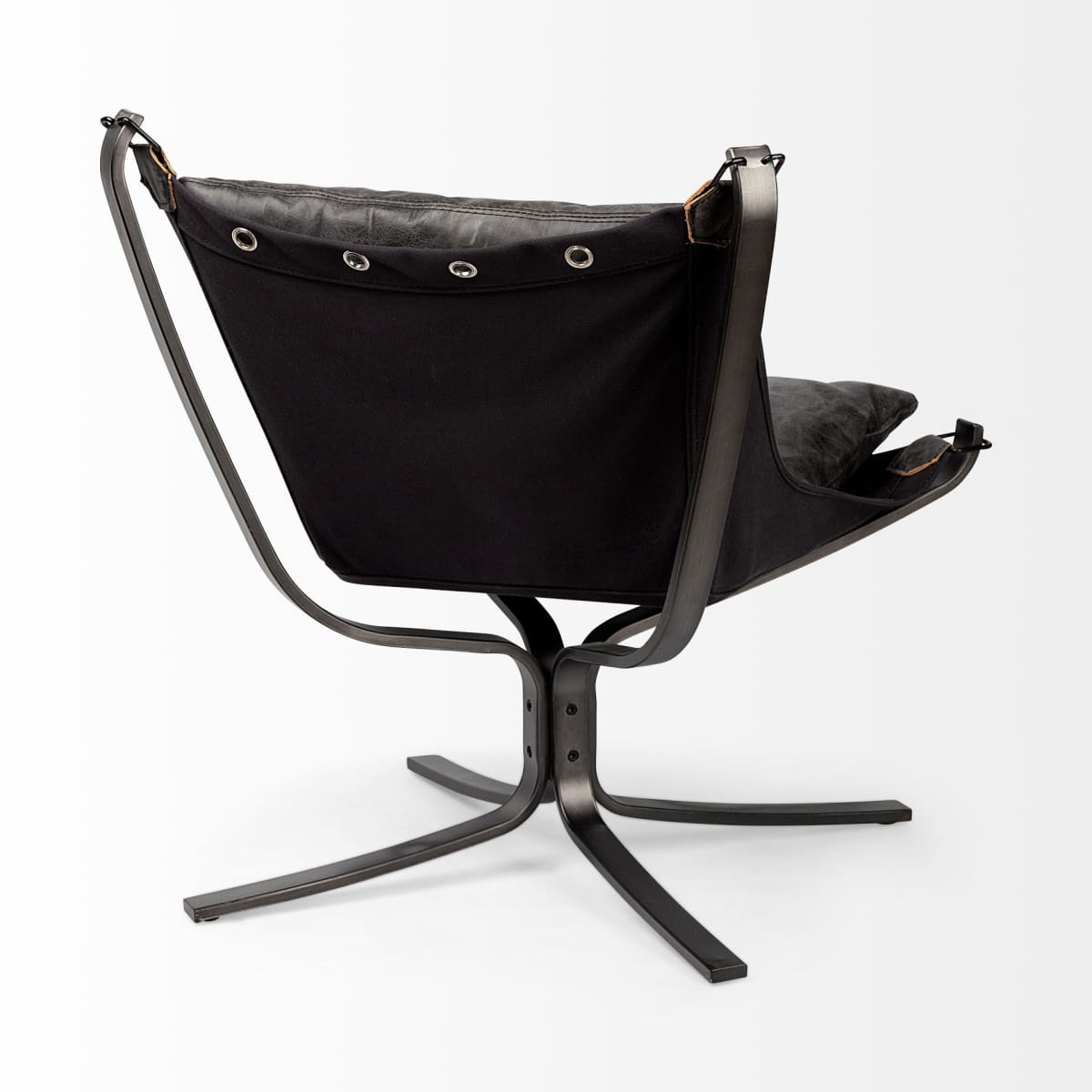 Colarado Accent Chair Black Leather | Black Iron - accent-chairs