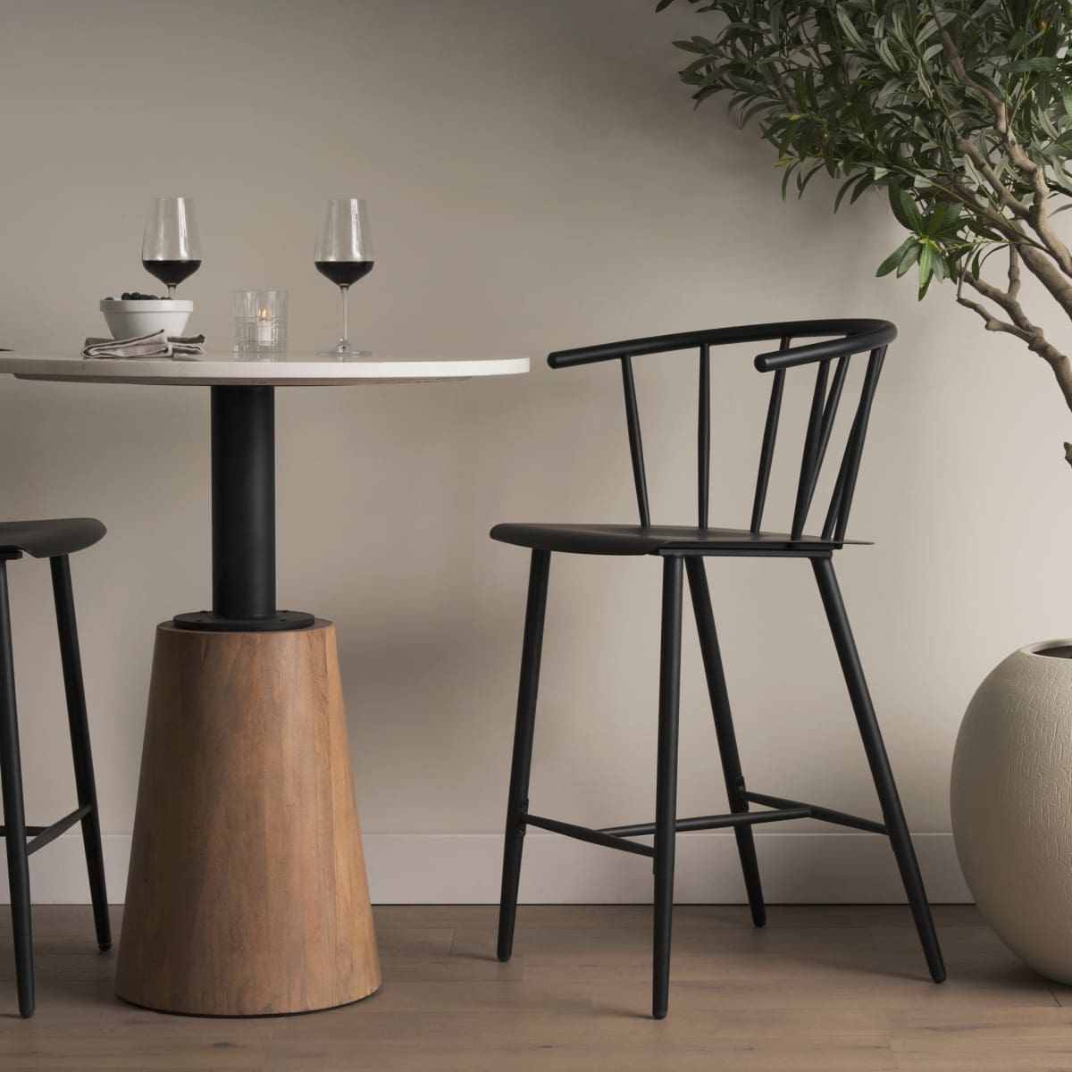 Colin Metal Seat Bar Counter Stool Black Metal | Counter - bar-stools