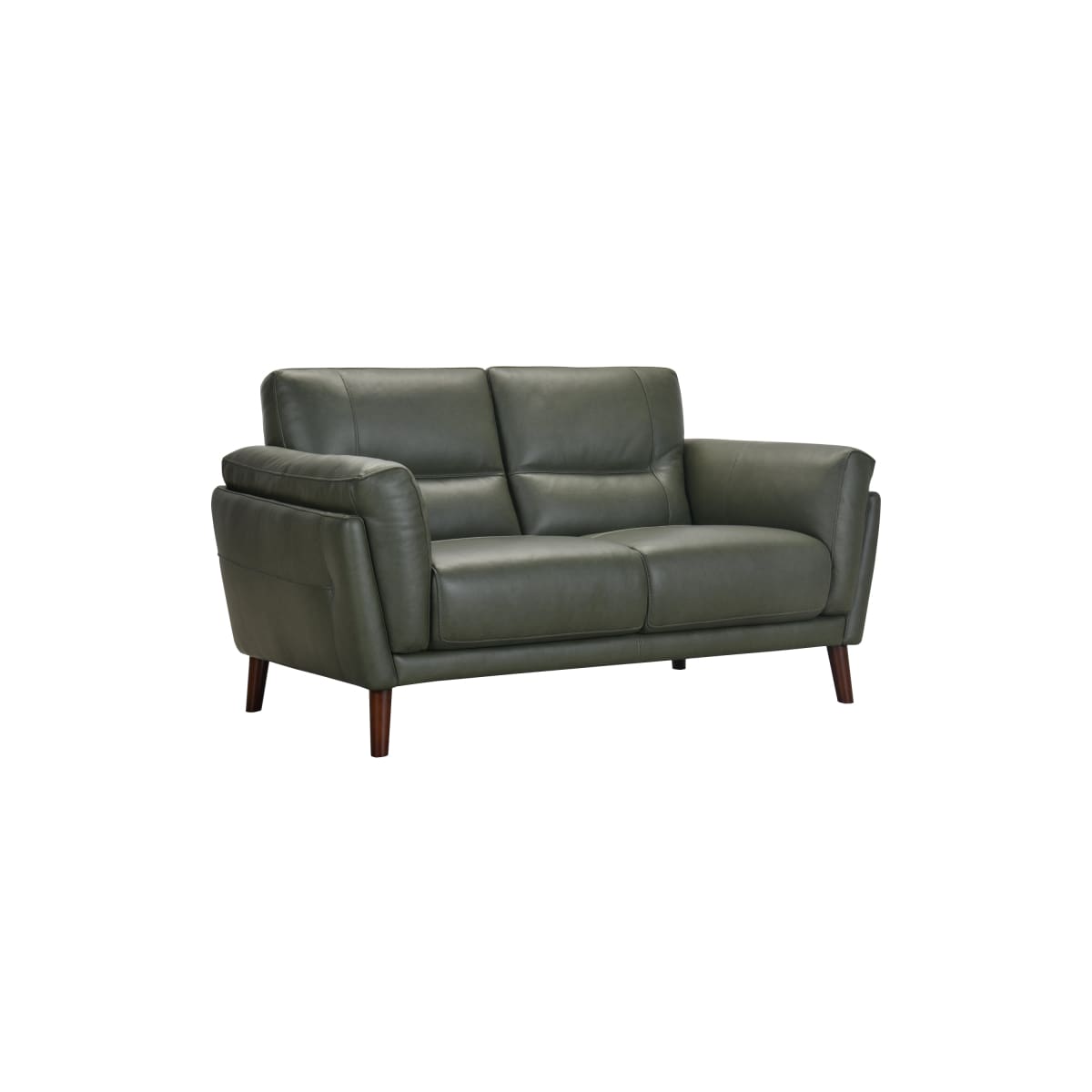 Como Leather Loveseat (Green) - Loveseat