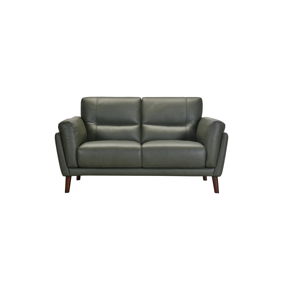 Como Leather Loveseat (Green) - Loveseat