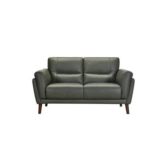 Como Leather Loveseat (Green) - Loveseat