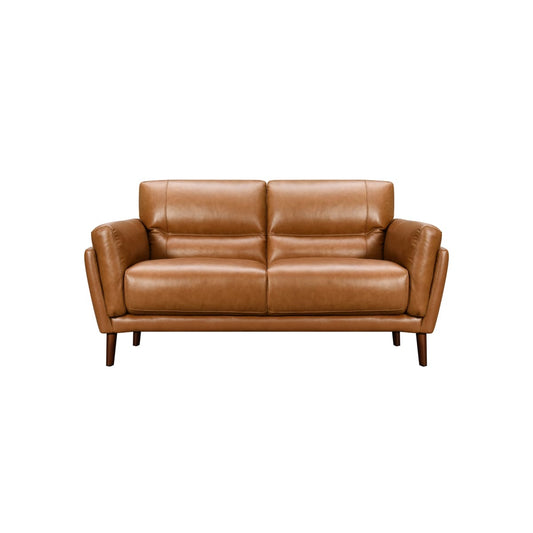 Como Leather Loveseat (Tan) - Loveseat