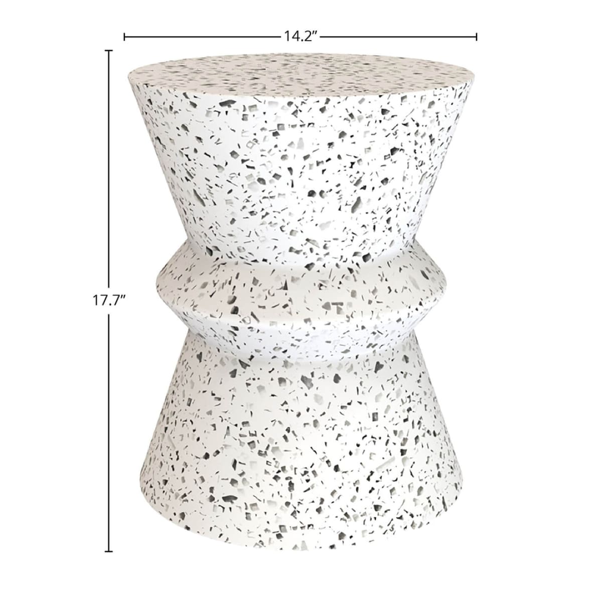 Concrete Hourglass Side Table - Terrazzo - lh-import-side-tables