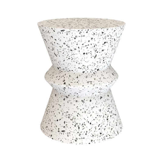 Concrete Hourglass Side Table - Terrazzo - lh-import-side-tables