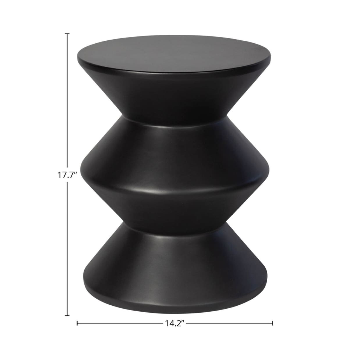 Concrete Inverted Side Table - Black - lh-import-side-tables