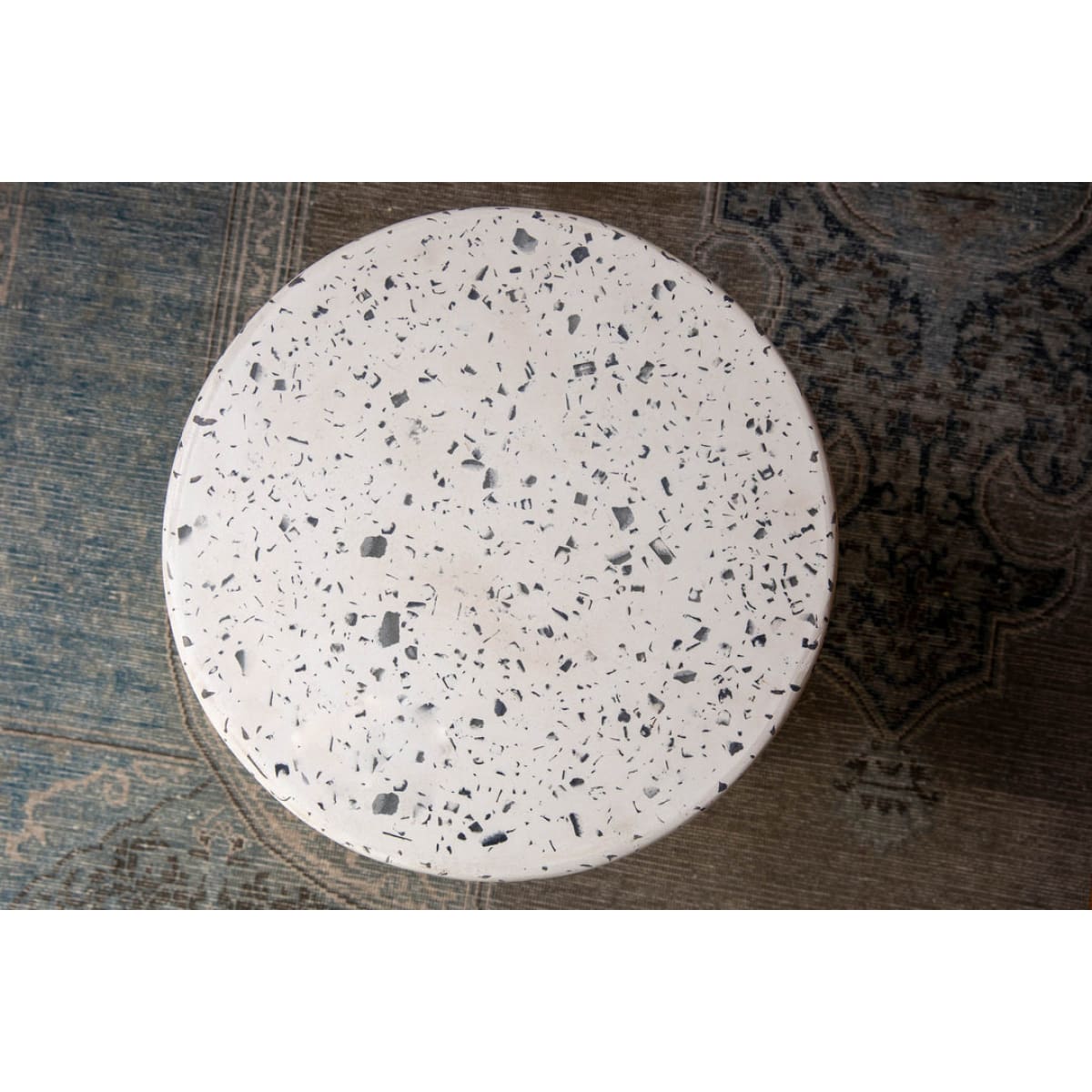 Concrete Mineral Side Table - Terrazzo - lh-import-side-tables