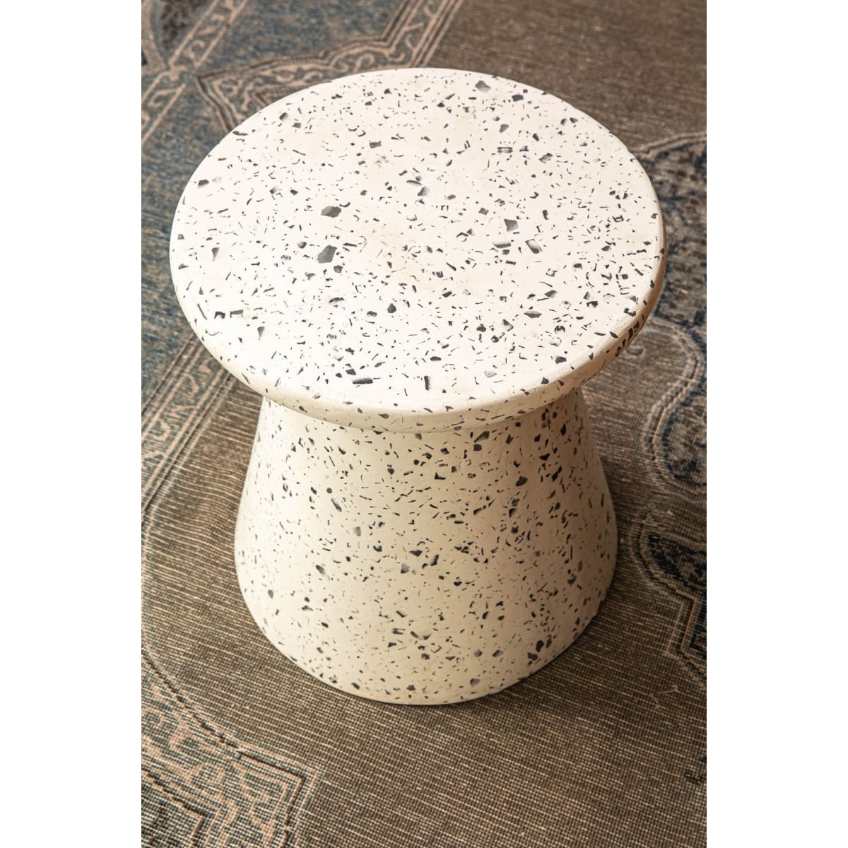 Concrete Mineral Side Table - Terrazzo - lh-import-side-tables