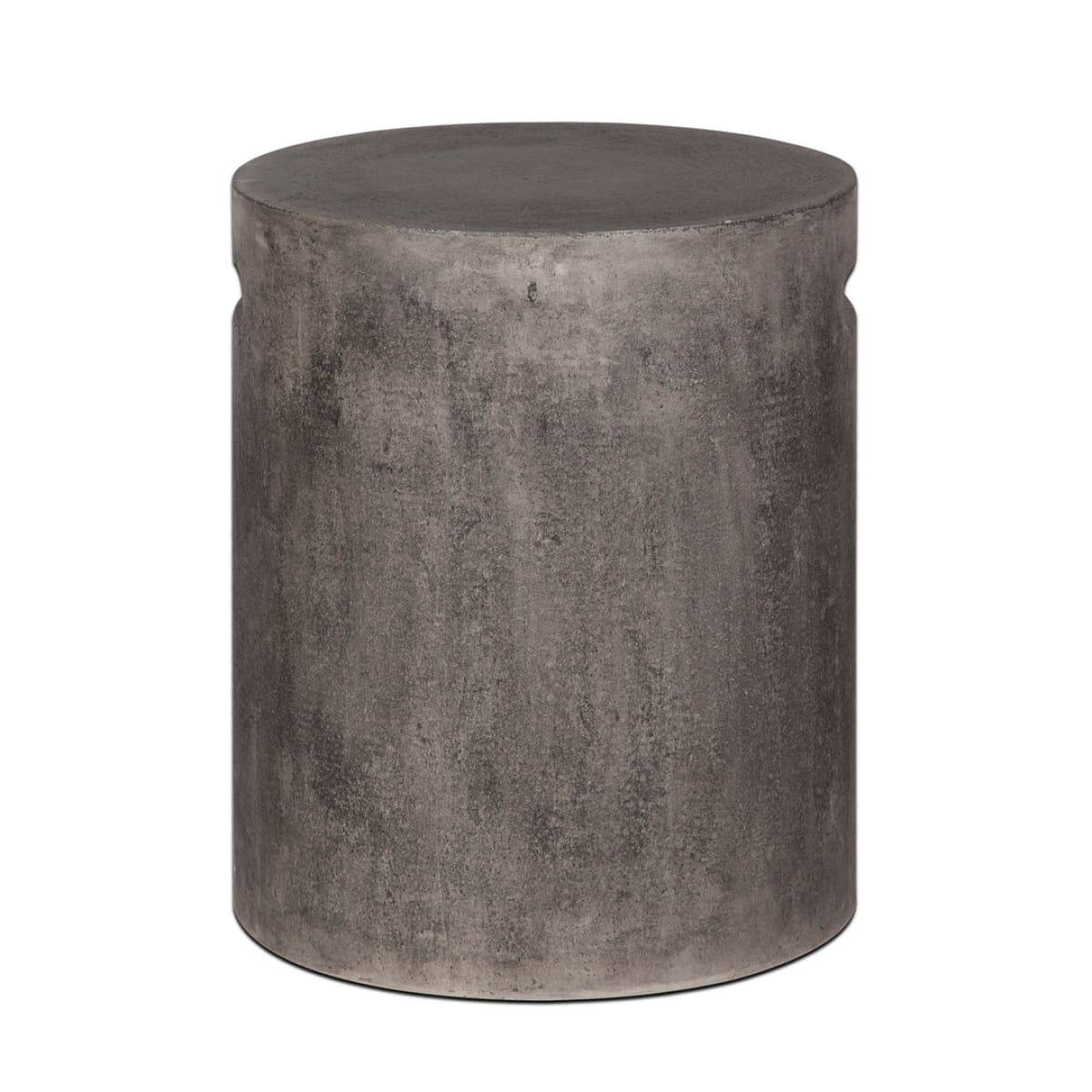 Concrete Round Side Table With Handle - Dark Grey - lh-import-side-tables
