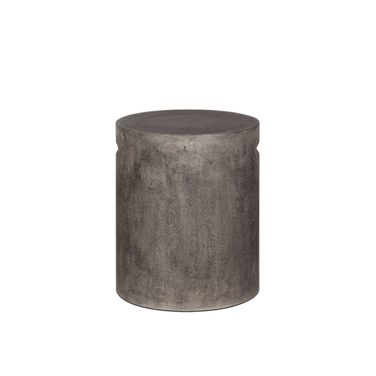 Concrete Round Side Table With Handle - Dark Grey - lh-import-side-tables