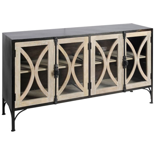 Constance Sideboard Brown Metal | White Wood - sideboards-and-buffets