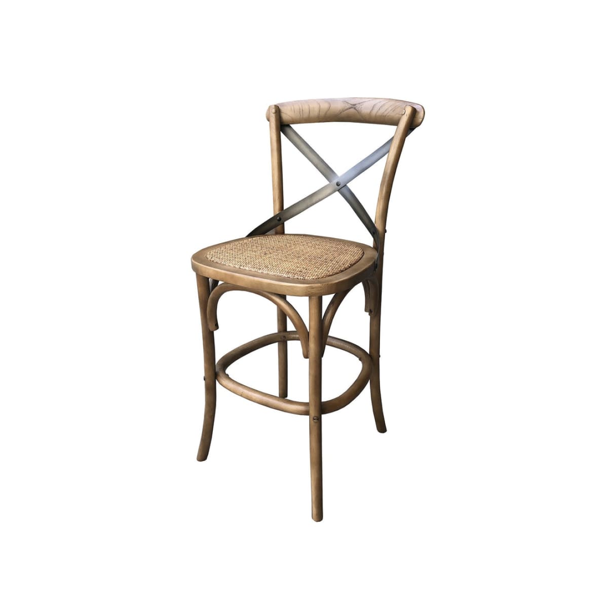 Cross Back Fixed Counter Stool - Sundried - lh-import-stools