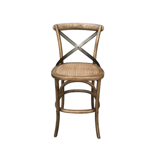 Cross Back Fixed Counter Stool - Sundried - lh-import-stools