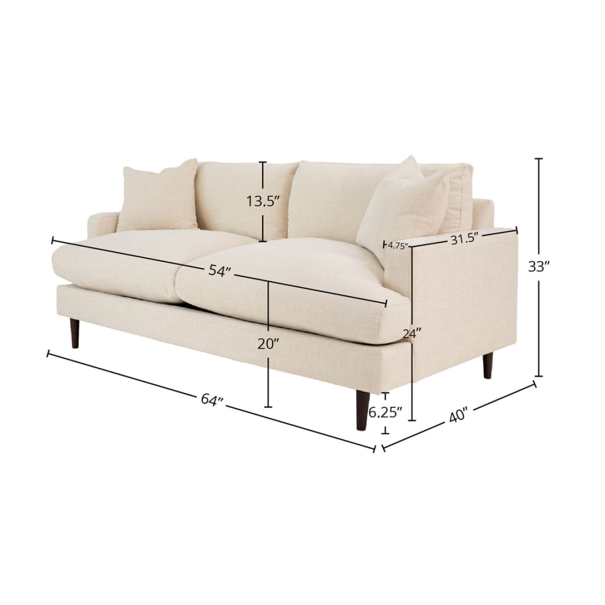 Custom Martha Loveseat Frame - lh-import-sofas