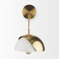 Cybill Wall Sconce Gold Metal | White Shade - wall-fixtures