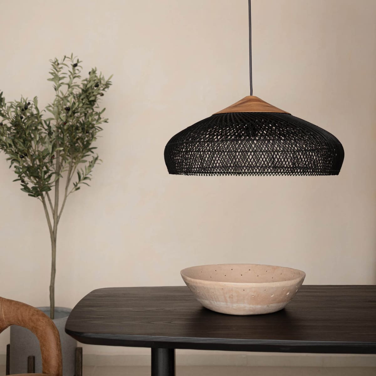 D-Bodhi Banjo Pendant Large - Black - lh-import-pendants