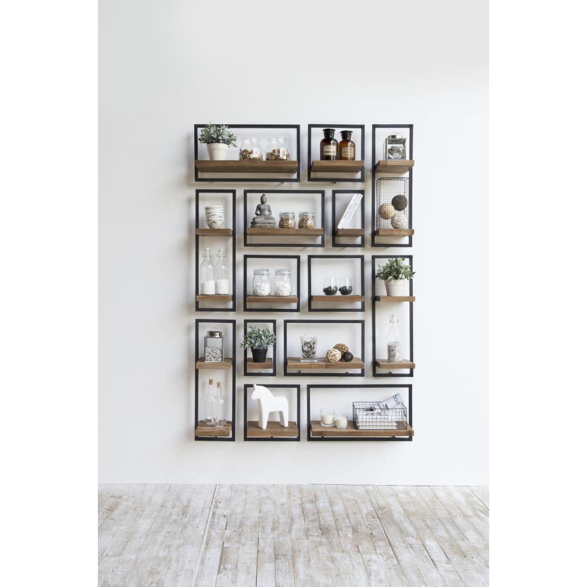 D-Bodhi Metal Frame Wall Box - Natural Type A (1/Box) - lh-import-shelving-storage