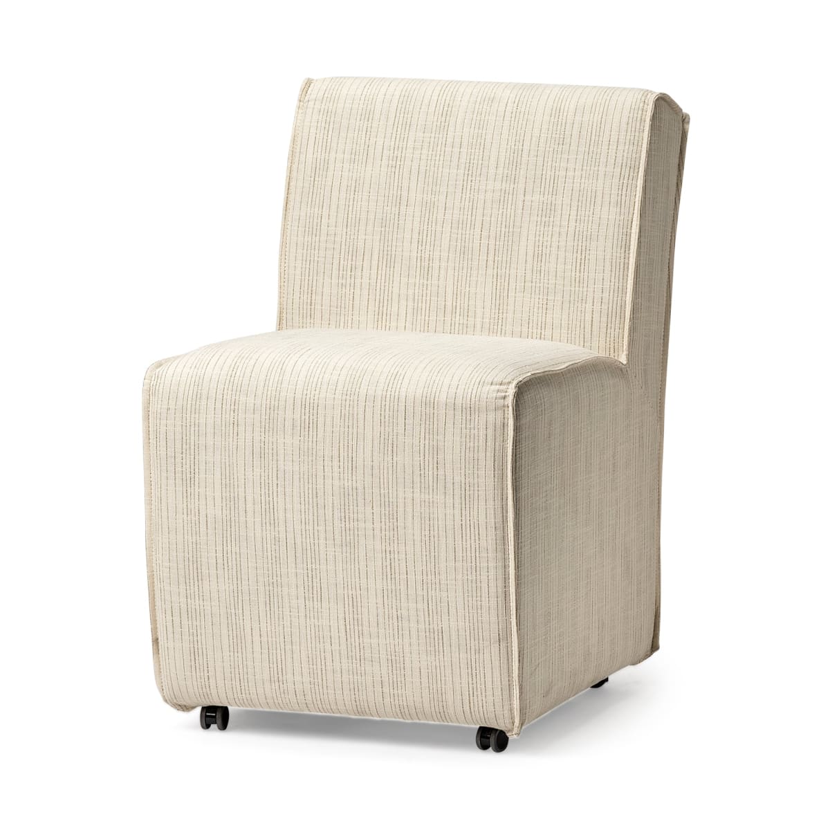 Damon Dining Chair Cream with Taupe Stripe Fabric - dining-chairs