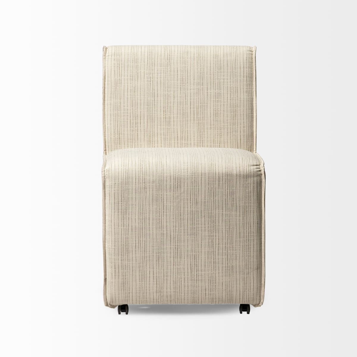 Damon Dining Chair Cream with Taupe Stripe Fabric - dining-chairs