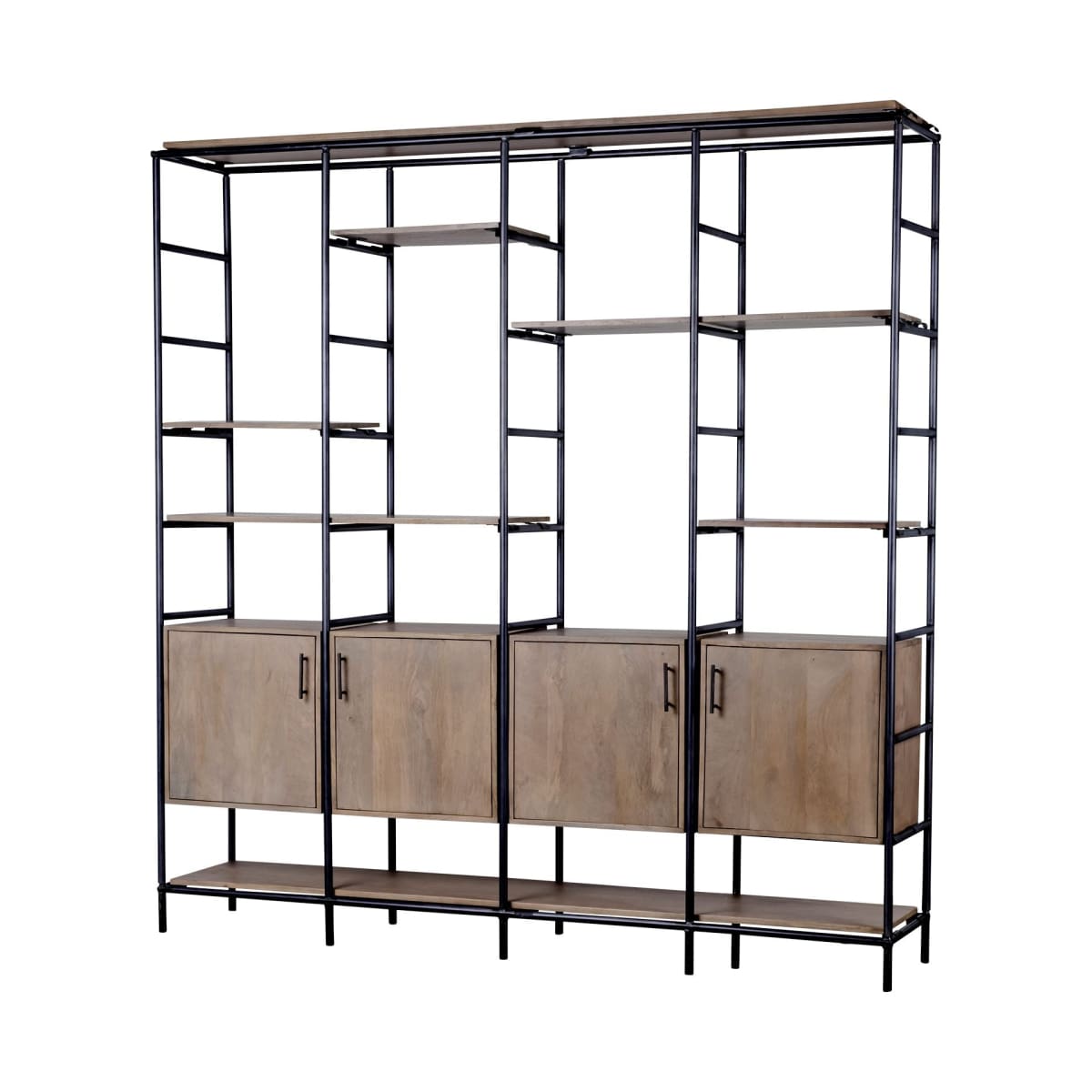 Darius Shelving Unit Brown Wood | Black Metal - shelving