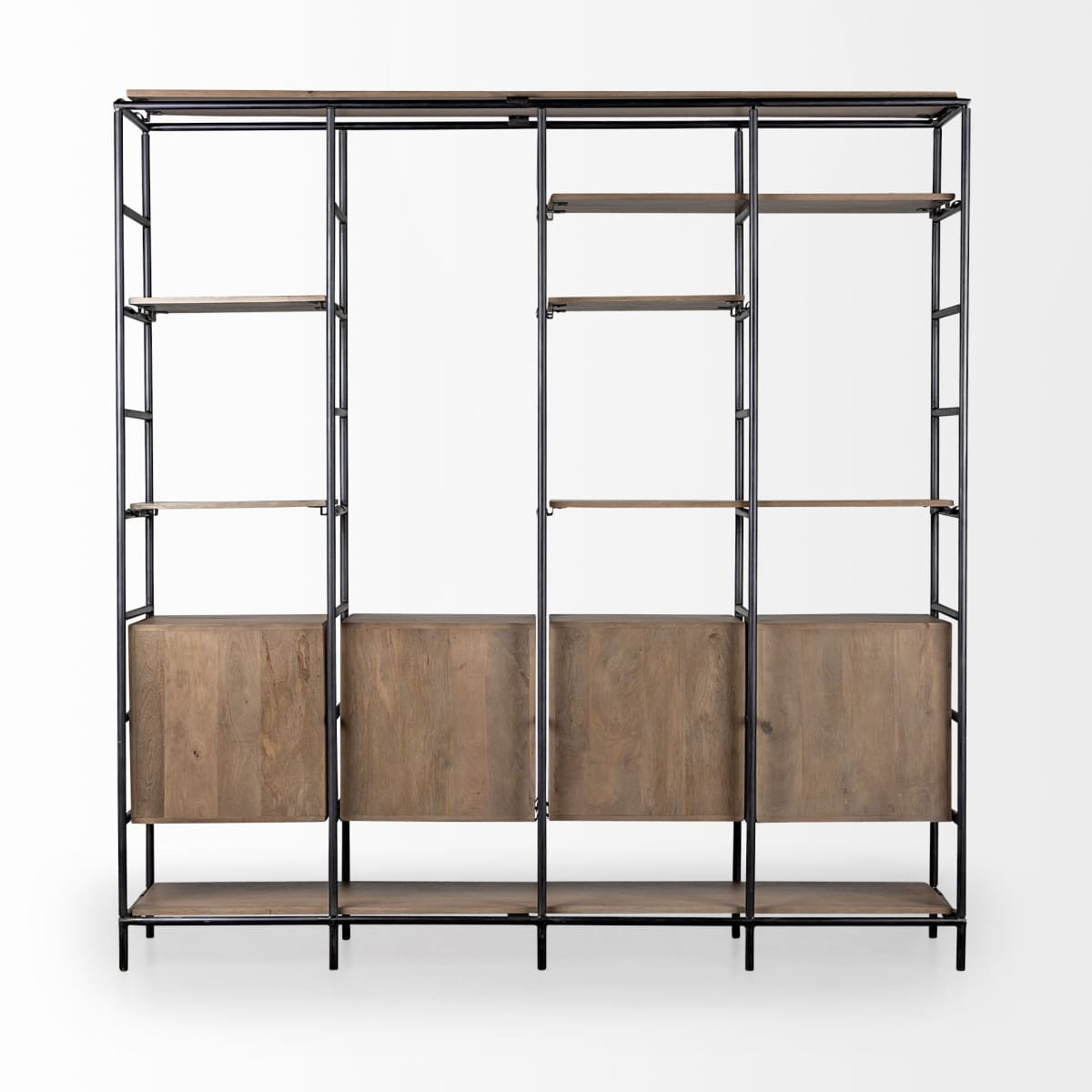 Darius Shelving Unit Brown Wood | Black Metal - shelving