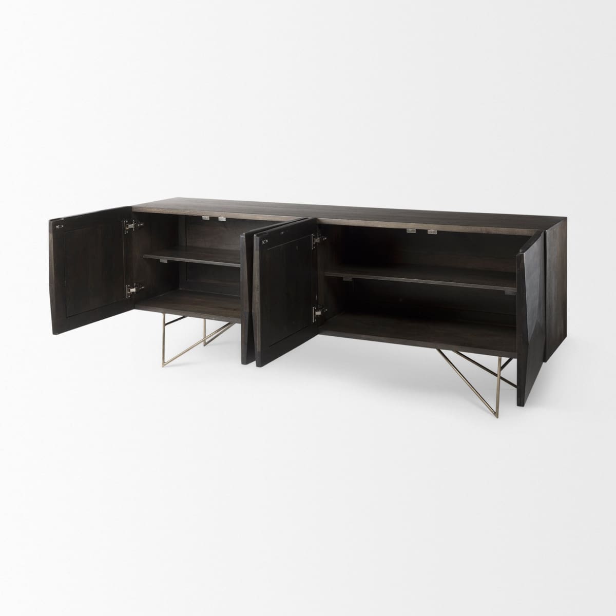 Darwin Sideboard Brown Wood | Gold Metal - sideboards-and-buffets