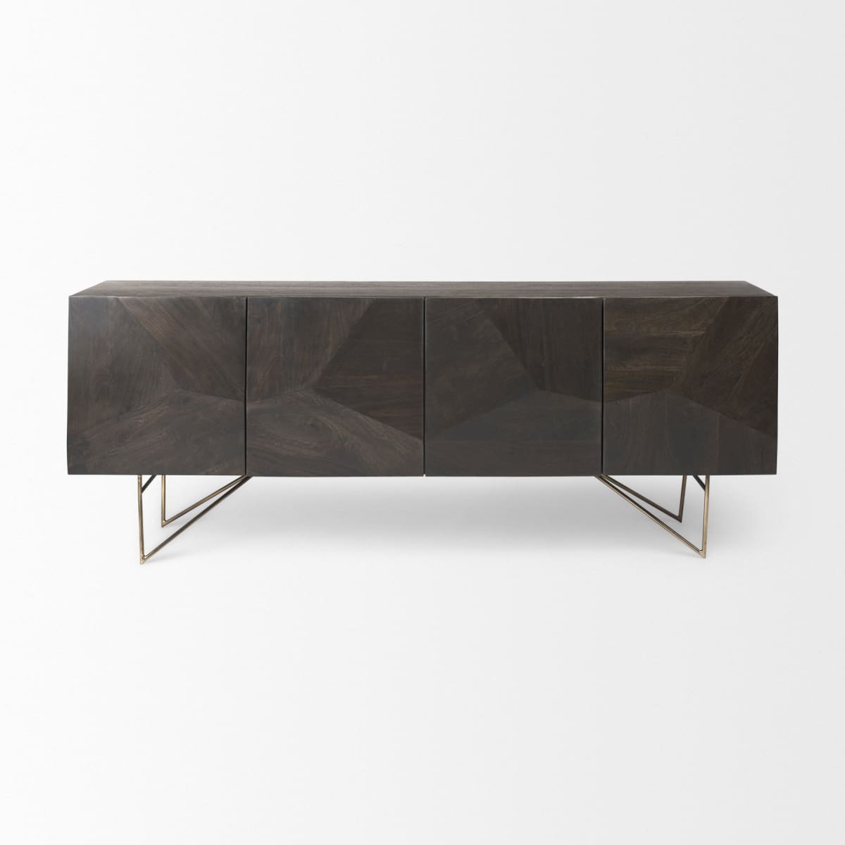 Darwin Sideboard Brown Wood | Gold Metal - sideboards-and-buffets