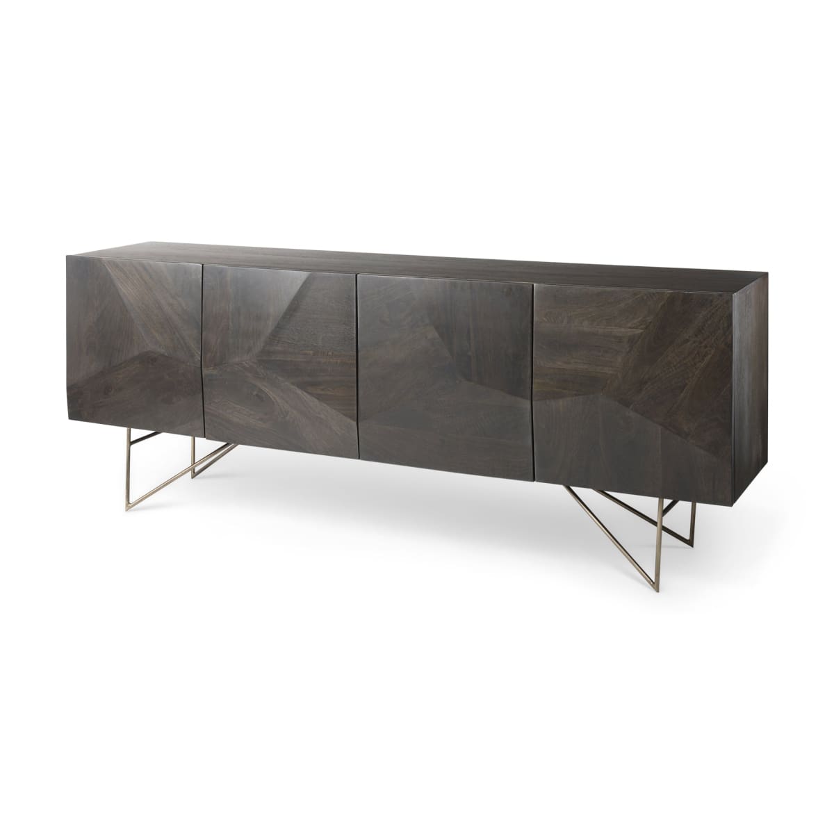 Darwin Sideboard Brown Wood | Gold Metal - sideboards-and-buffets