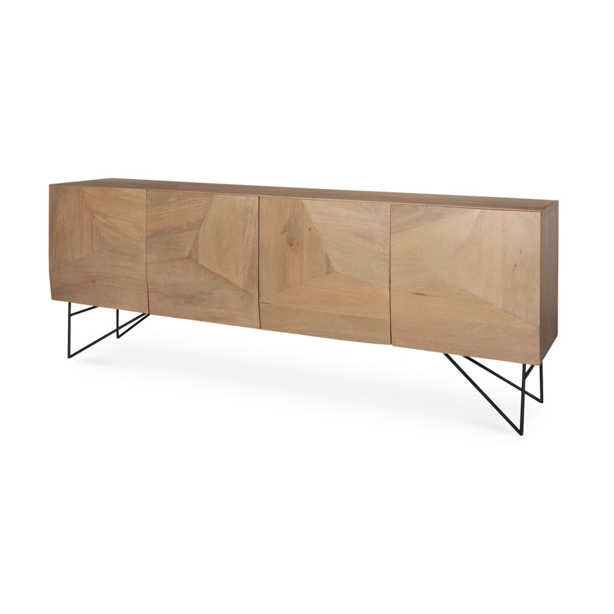 Darwin Sideboard Light Brown Wood | Black Metal - sideboards-and-buffets