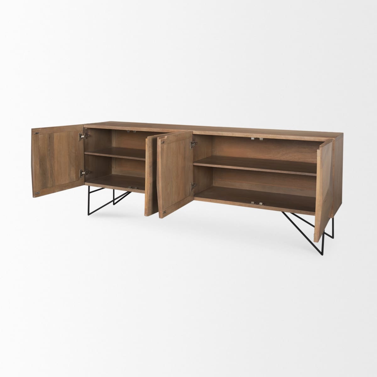 Darwin Sideboard Light Brown Wood | Black Metal - sideboards-and-buffets